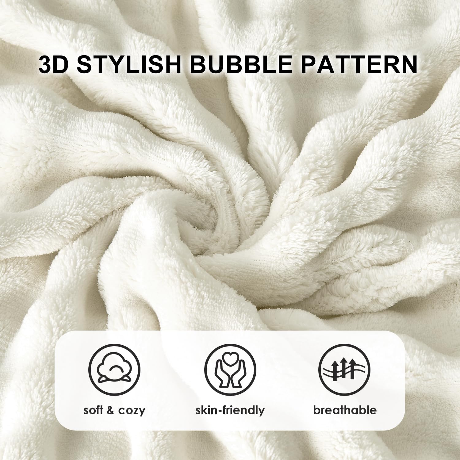 Sochow Decorative Body Pillow Cover 20x54 Inches, Super Soft and Cozy Bubble Textured Fleece Long Body Pillowcase with Zipper Closure,1 Pac…
