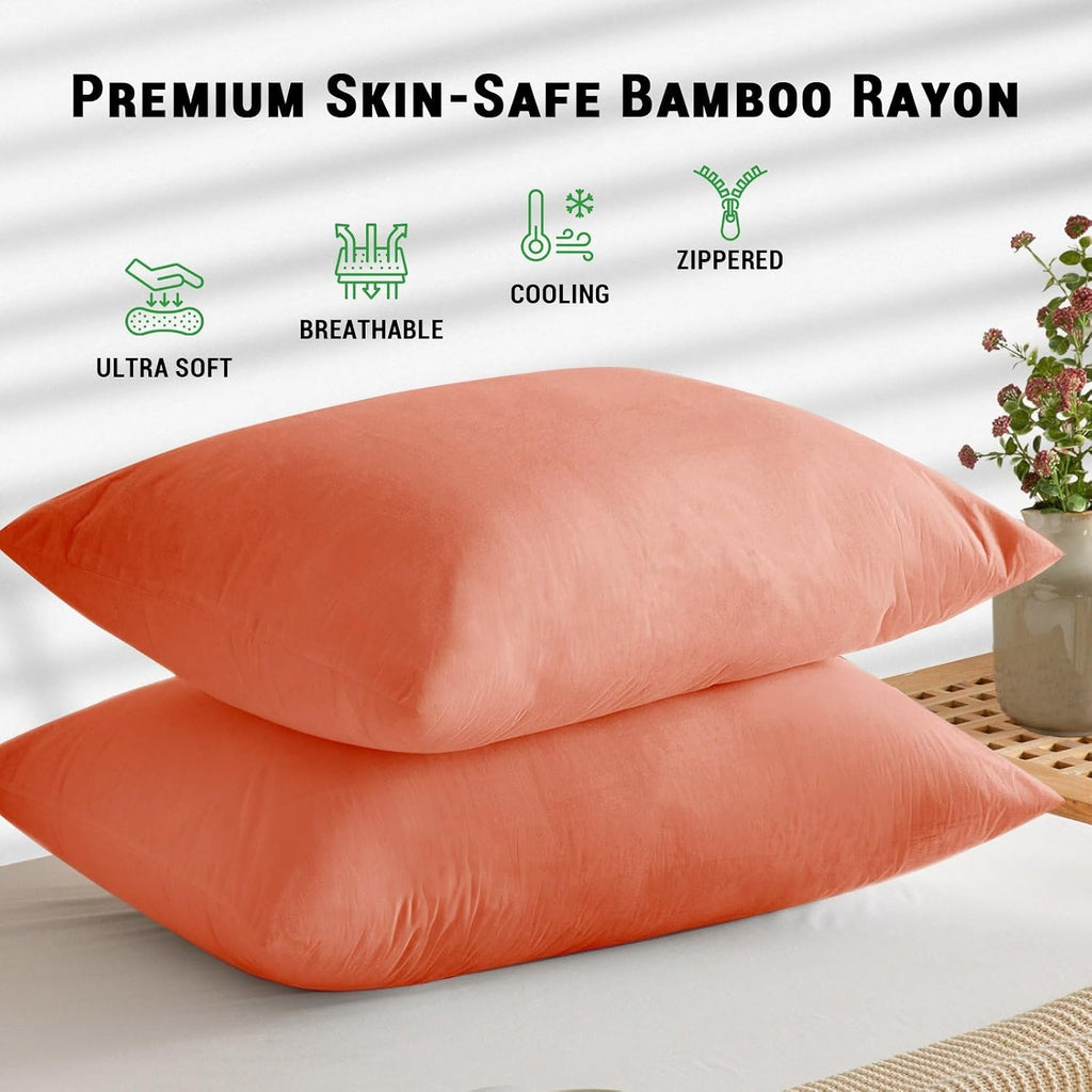 Gogreen Bamboo Rayon Waterproof Pillow Protector, Breathable Pillow Cover, Cooling Pillow Case Protector with Zipper, Super Soft Pillow Cas…