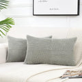 Fancy Homi 2 Packs Grey Lumbar Decorative Throw Pillow Covers 20x28 Inch for Living Room Couch Bed Sofa, Rustic Farmhouse Boho Home…