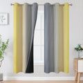 Estelartextiler Estelar Textiler Ombre Grey and Yellow Blackout Curtains 72 Inch Length 2 Panels, Full Light Blocking Curtains for Living R…