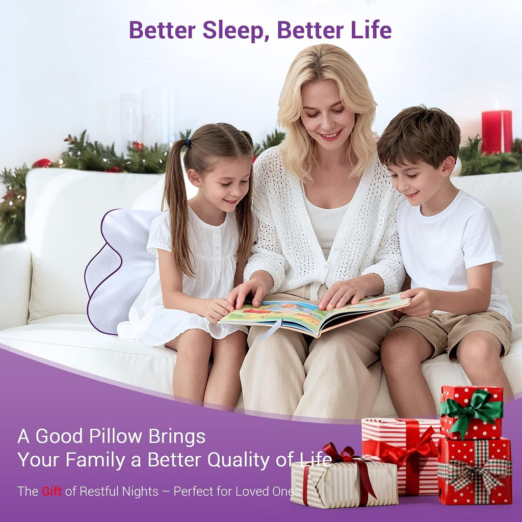 AZBestPro Memory Foam Cervical Pillow for Neck Support &, Butterfly Ergonomic Design – 24×15.75×5.7 Inches, Removable 100% Polyester Pillo…