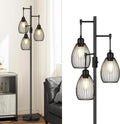 Torondo 70" Dimmable Floor Lamp with Marble Base, 3 x 800LM LED Edison Bulbs Included, Industrial Black Floor Lamps for Living Room…