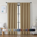 Simplebrand Ava Taupe Blackout Curtains for Bedroom 84 Inch Length 2 Panels Set, Solid Thermal Insulated Privacy Living Room Window Treatme…