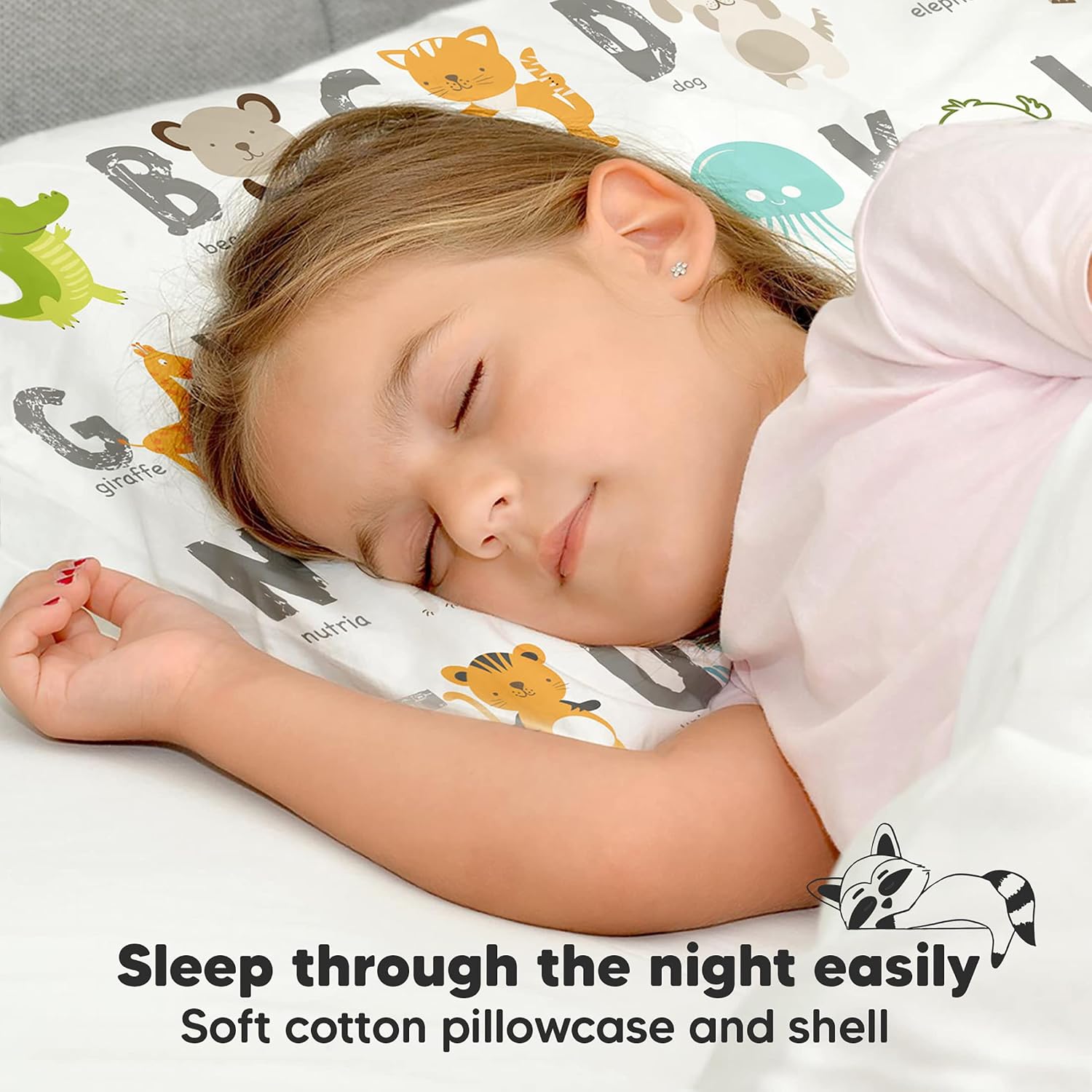 Toddler Pillow with Pillowcase - 13x18 My Little Dreamy Kids Travel Bed Pillows for Sleeping, Organic Cotton Small Pillowcase, Soft &…