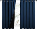 Nicetown 100% Blackout Curtains with Black Liners, Thermal Insulated Full Blackout 2-Layer Lined Drapes, Energy Efficiency Window Draperies…