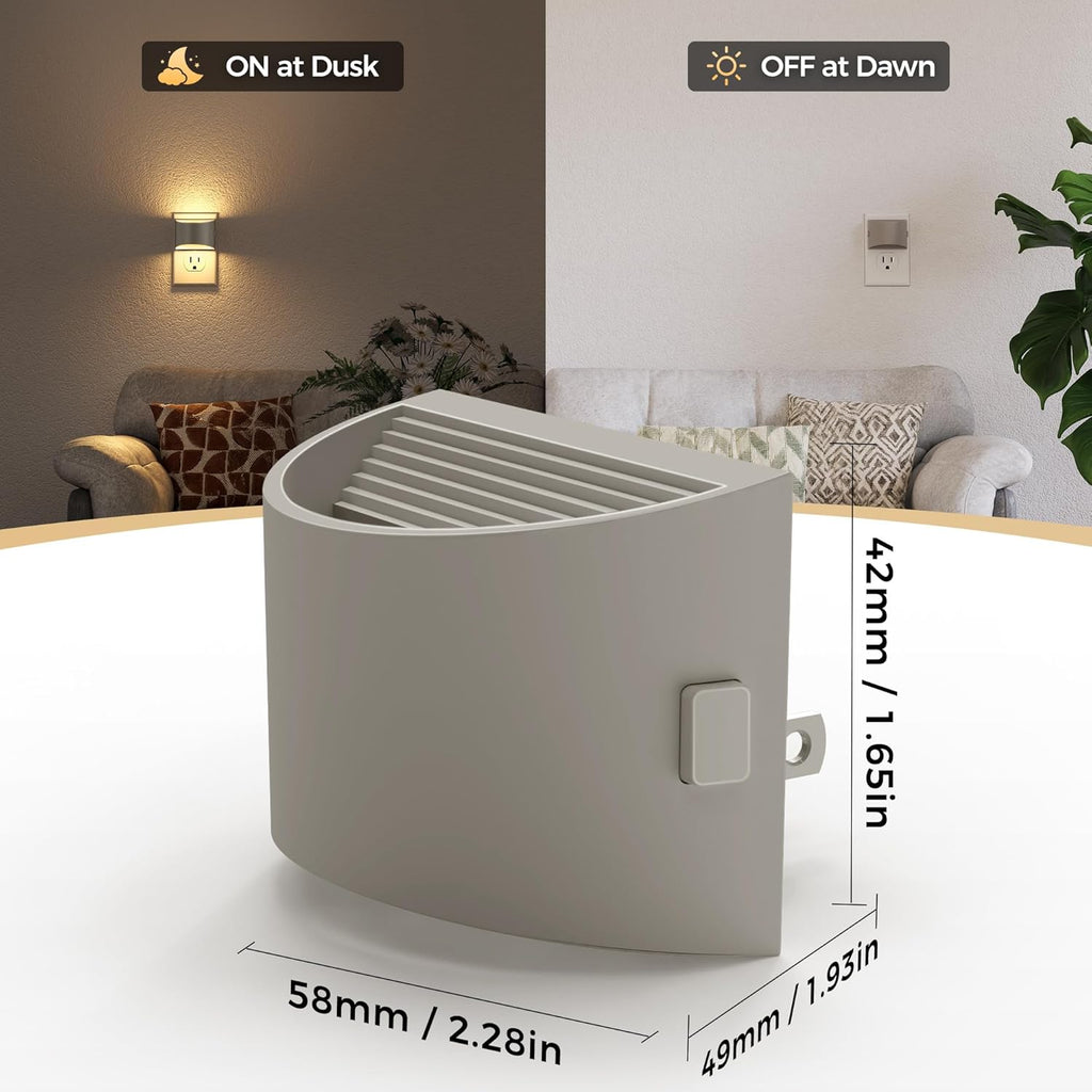 DORESshop LED Night Light[2 Pack], Night Lights Plug into Wall, 3 Level Brightness Adjustable Plug in Night Light, Dusk to Dawn Sensor…