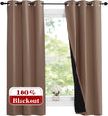 Nicetown Cappucciono Kitchen Full Blackout Short Curtain Panels, Super Thick Insulated Window Covers, Keeping Out Cold Air and Heat 100% Bl…