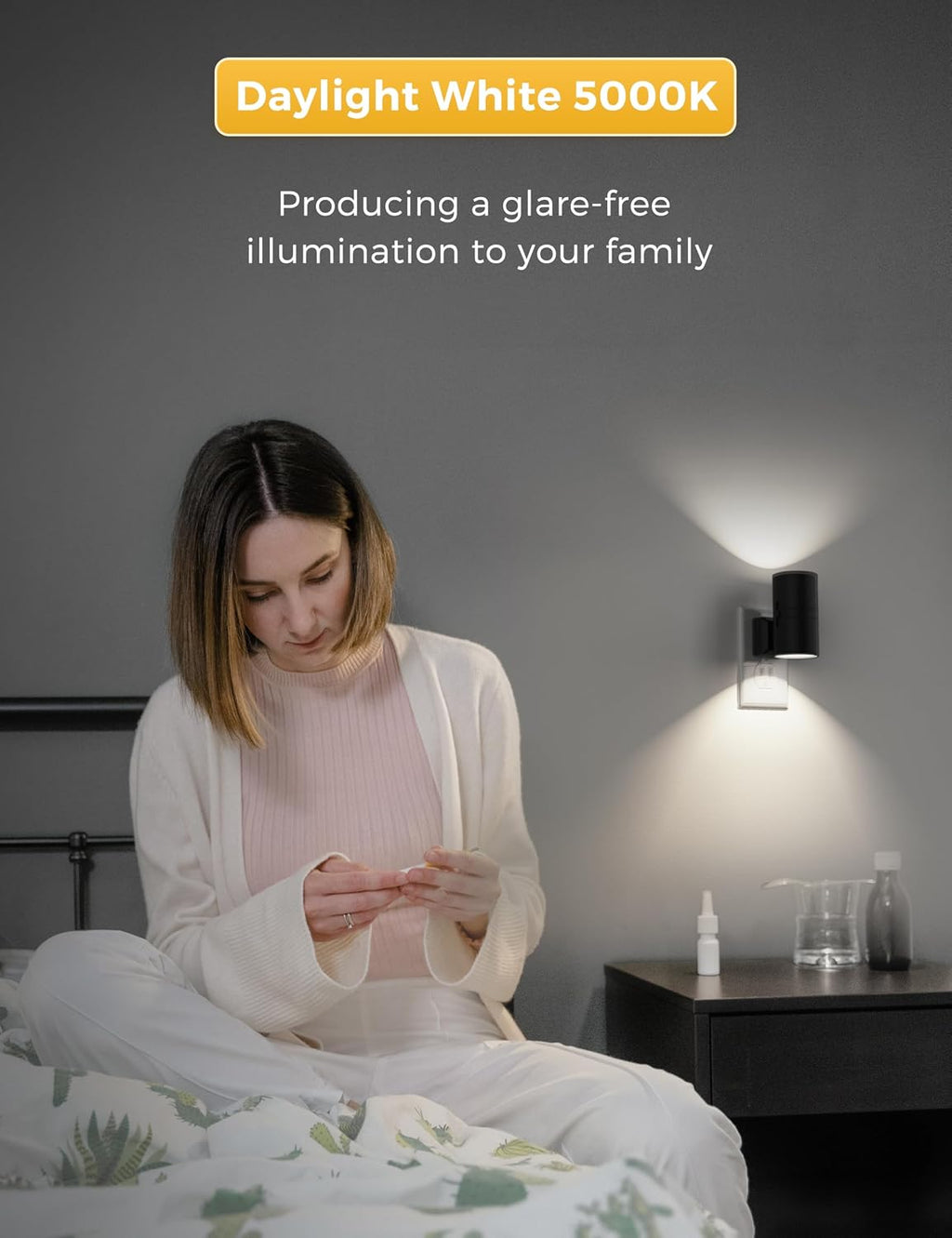 L LOHAS LED Bright Night Light, Night Lights Plug into Wall, 5000K Daylight White, Dimmable Nightlight Plug in with Light Sensor…