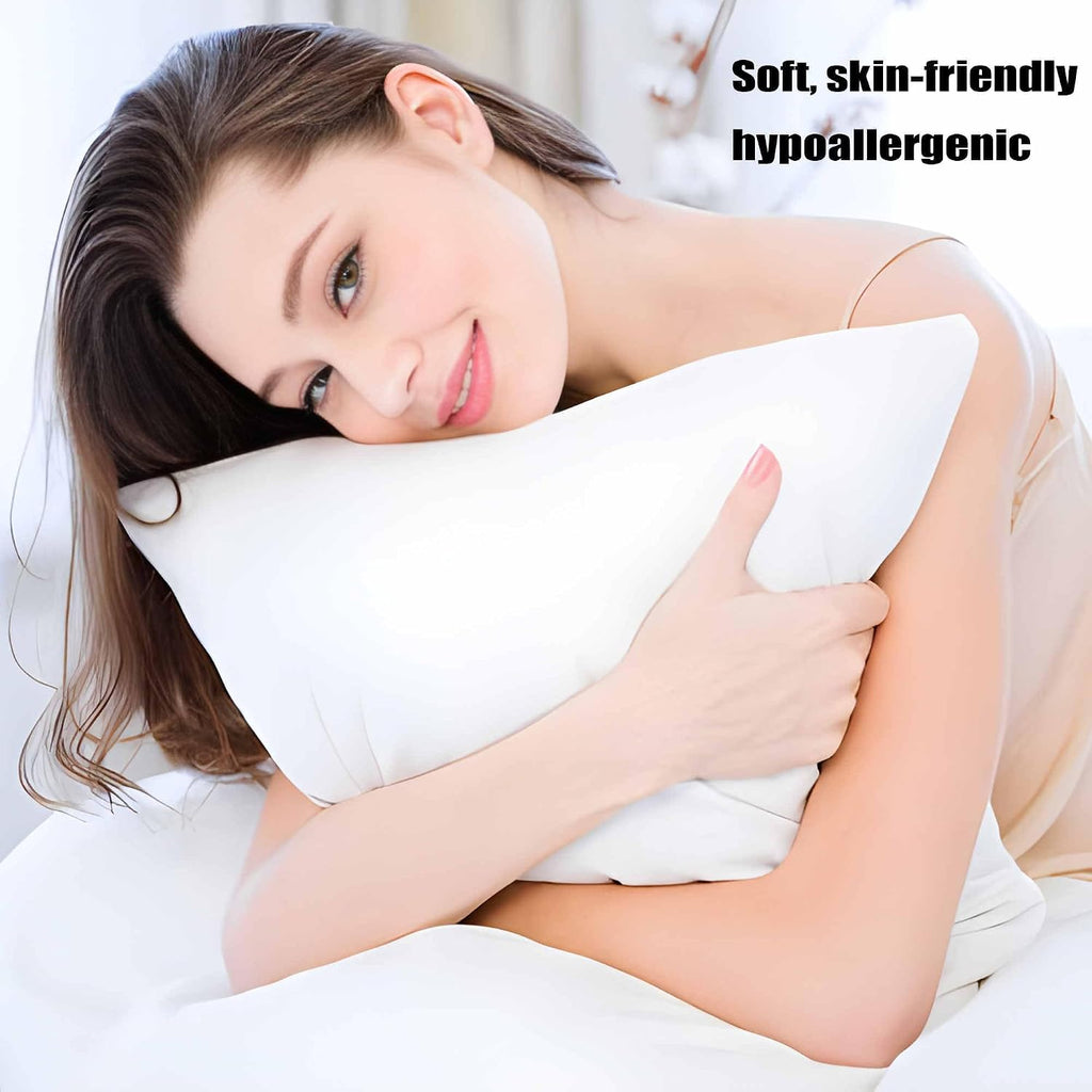 Acteb Medium Support Bed Pillows Standard Size Set of 4 Pack for Sleeping 20"x26", Hypoallergenic Skin Friendly Down Alternative Filling…