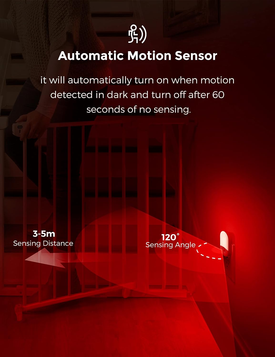 Llohasled L LOHAS LED Red Night Light Plug in, Motion Sensor Night Light for Kids, Red Nightlight, 30/60LM, Motion Activated Nigh…