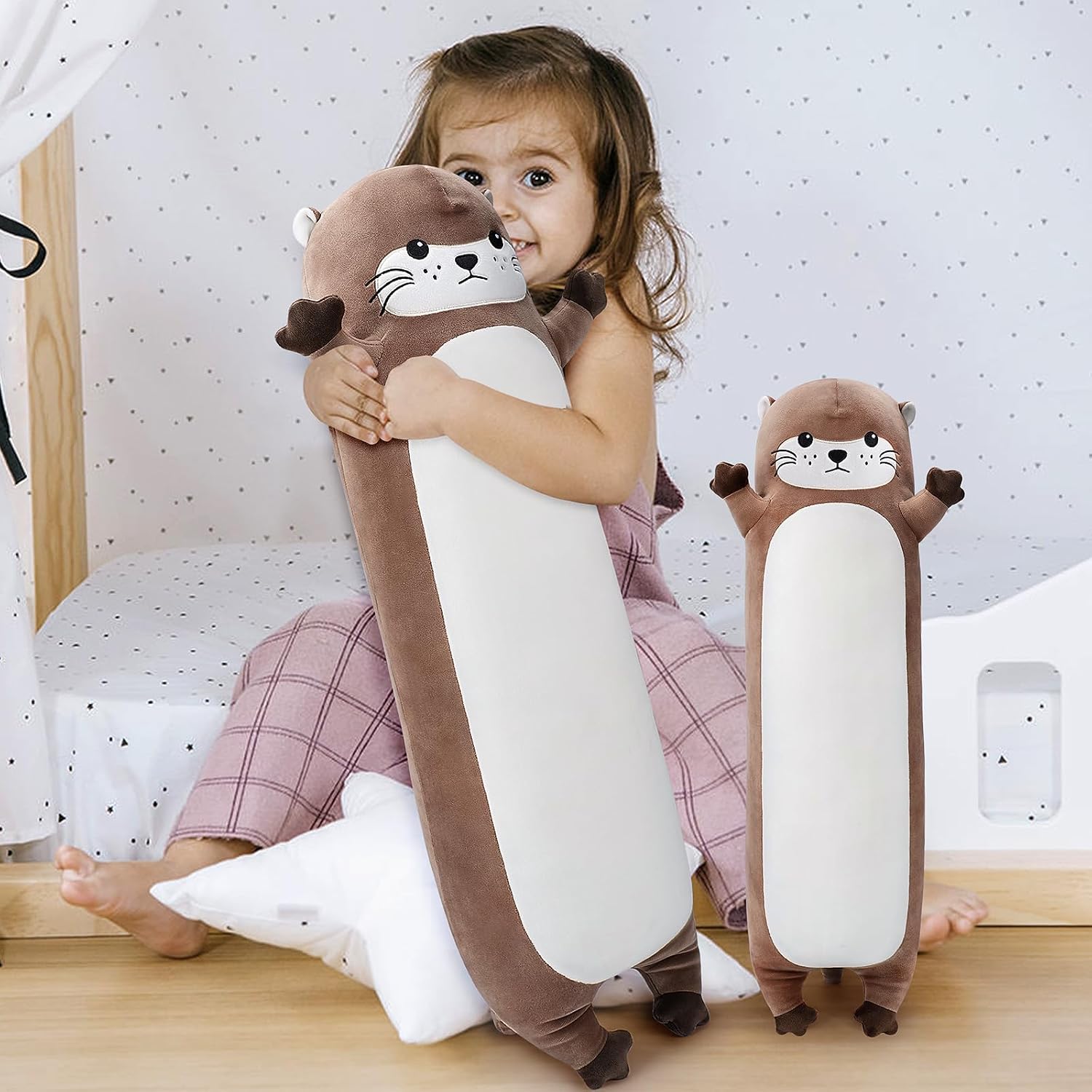 Large Otter Stuffed Animal,20” Long Otter Plush, Cute Plushies Animals Body Pillow, Kawaii Big Plush Toys Animal Gifts, Anime Sleeping…