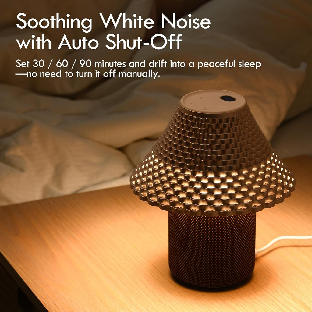 Bedside Table Lamp with White Noise Machine - 10 Soothing Sounds, Gesture Control Sensor & Dimmable Night Light - 30/60/90 Min Auto-Off…