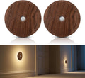 Motion Sensor Night Light Wood Rechargeable Battery-Powered Stick-On Step Lights Magnetic Closet Warm Nightlight for Hallway Bedroom…