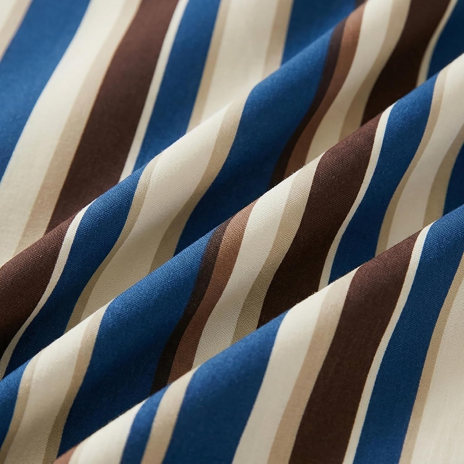 Merryword 100% Cotton Pillow Cases, King Size Pillowcases, Blue Striped Pillowcases, Luxury Linen Like Pillowcase, Soft Breathable Cabana S…