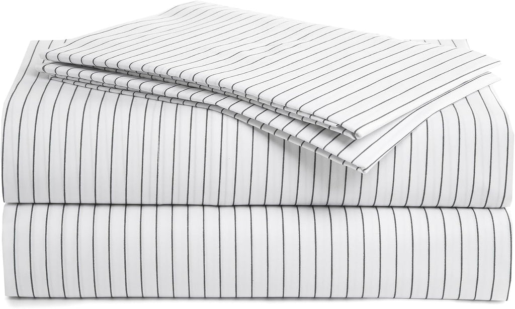 Perupima Peru Pima 415 Thread Count Percal Twin Sheet Set - 100% Peruvian Pima Cotton, 3 Piece (Flat, Fitted, 1 Pillowcase) - Cooling, Cris…