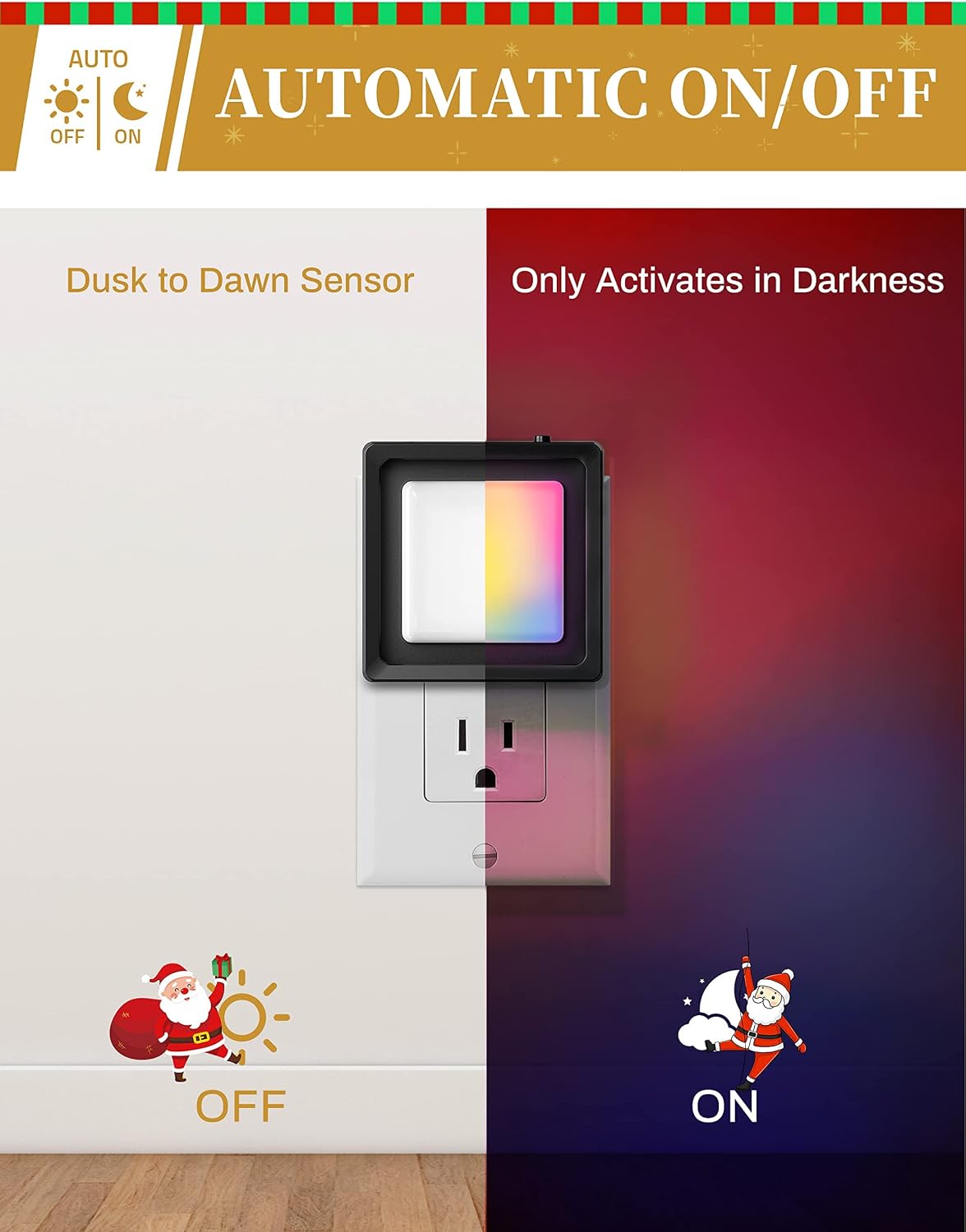 DORESshop Night Light for Kids [2 Pack], Color Changing Baby NightLight, Night Lights Plug Into Wall, Dusk to Dawn Sensor, Plug in Night…