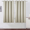 Lemomo Light Beige Thermal Blackout Curtains/52 x 63 Inch/Set of 2 Panels Room Darkening Curtains 63 Inch silver