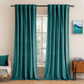Miulee Teal Velvet Curtains 96 inches 2 Panels - Luxury Blackout Curtains for Bedroom Living Room Thermal Insulated Super Soft Window Drape…