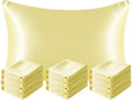 Ntbay 12 Pack Satin King Pillowcases for Hair and Skin, Luxurious and Silky Pillow Cases with Envelope Closure, 20 x 36 Inches, Light Yello…