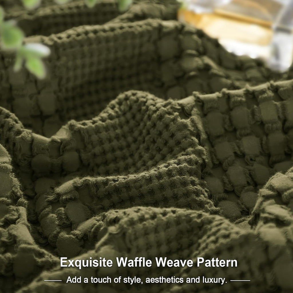 Phf 100% Cotton Waffle Pillow Shams Standard Size, 2 Pack 20" x 26" Soft Skin-Friendly Pillowcases, No Filling, Aesthetic Woven and Breatha…