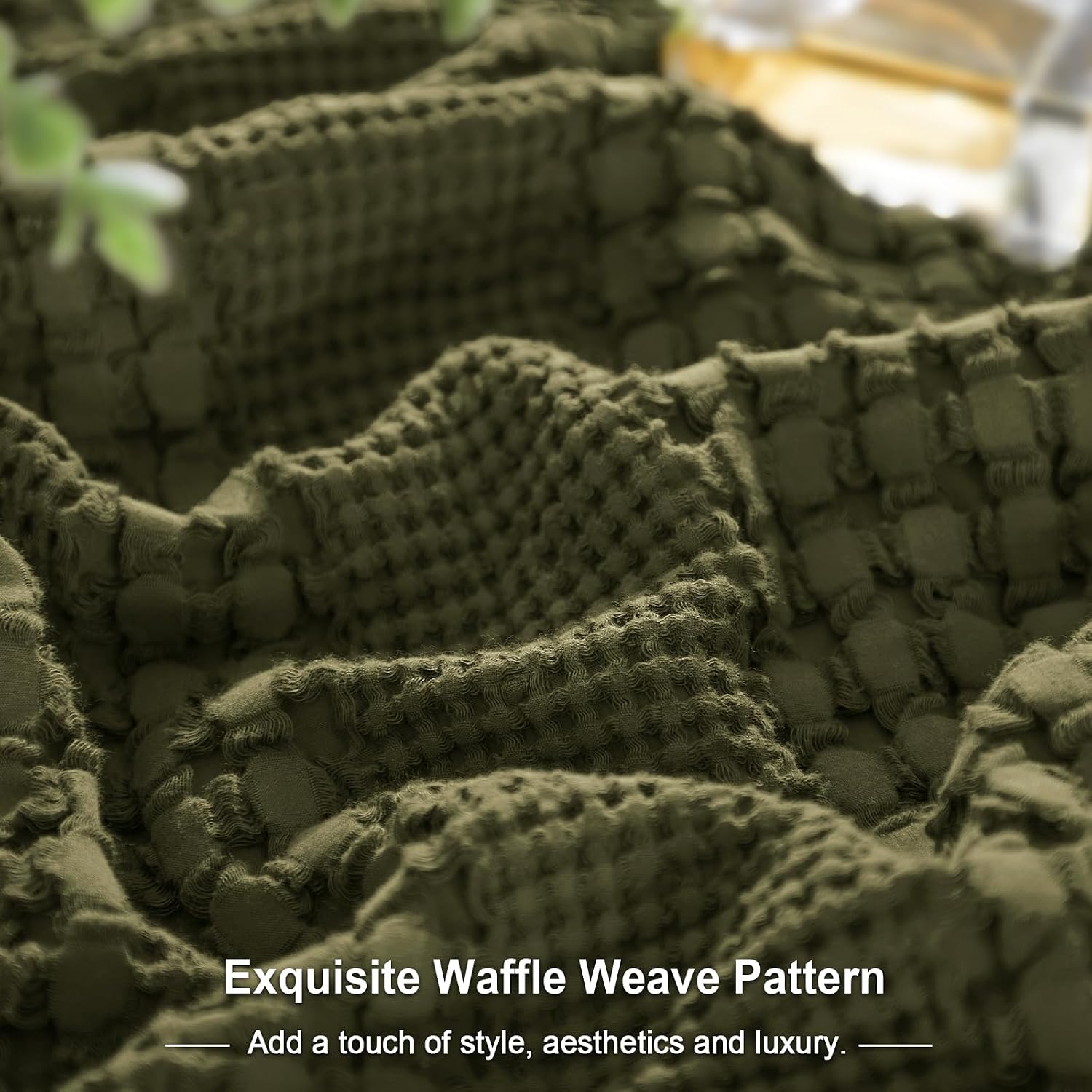 Phf 100% Cotton Waffle Pillow Shams Standard Size, 2 Pack 20" x 26" Soft Skin-Friendly Pillowcases, No Filling, Aesthetic Woven and Breatha…