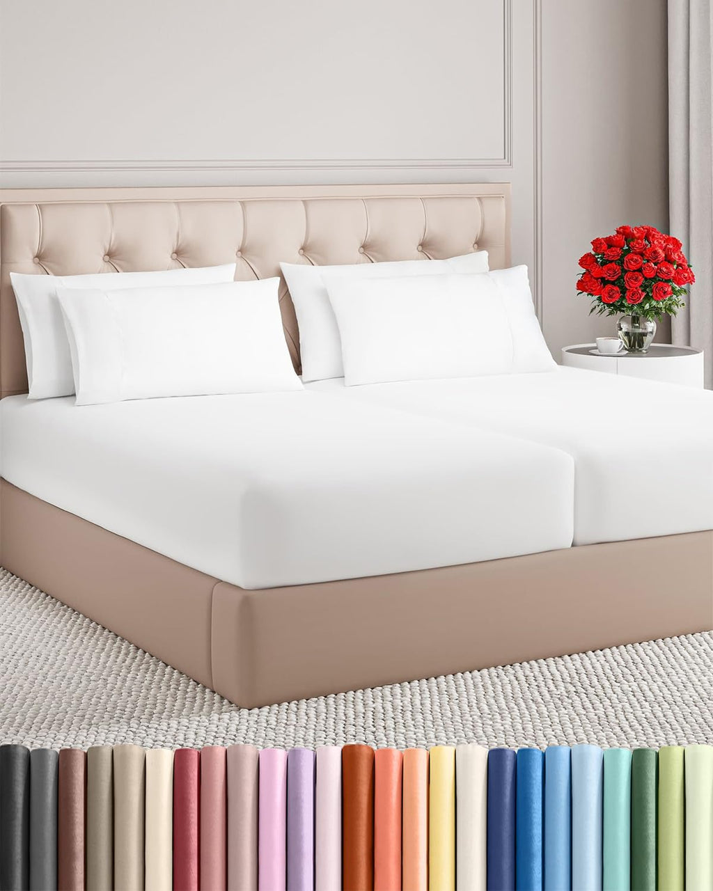 Split King 7 Piece Sheet Set - Comfy Breathable & Cooling - Hotel Luxury Bedding for Women, Men, Kids, Teens & Children - 1 Flat & 2…