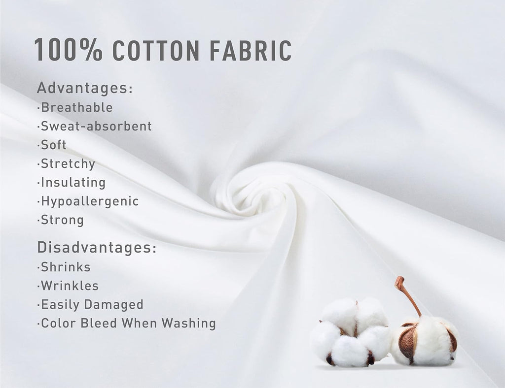Sunflower Body Pillowcase 100% Cotton Long Pillow Cover/Case Envelope Closure 1 Pack, 20×54 inches White, Soft and Breathable