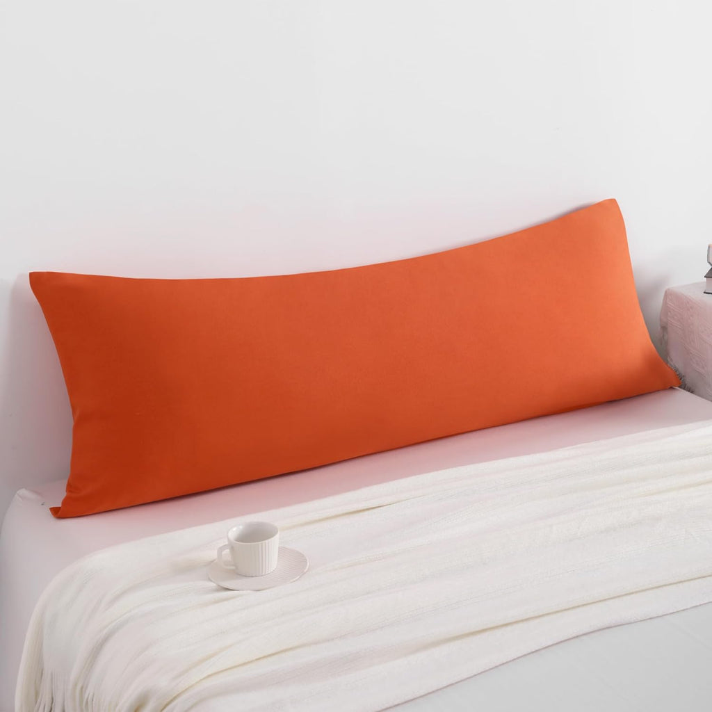 Ntbay Body Pillowcase - Brushed Microfiber 20x54 Pillowcase - Soft, Wrinkle-Free, Fade-Resistant, Stain-Resistant, Brunt Orange Body Pillow…