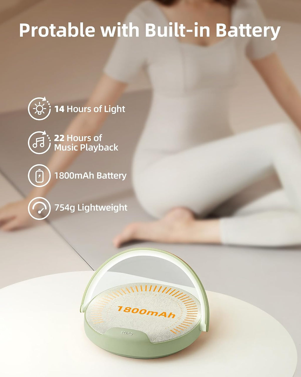 EZVALO Bedside Lamp with Wireless Charger, 4 in 1 Dimmable LED Night Light, Nightstand Touch Lamp, Portable Bluetooth Speaker, Birthday…