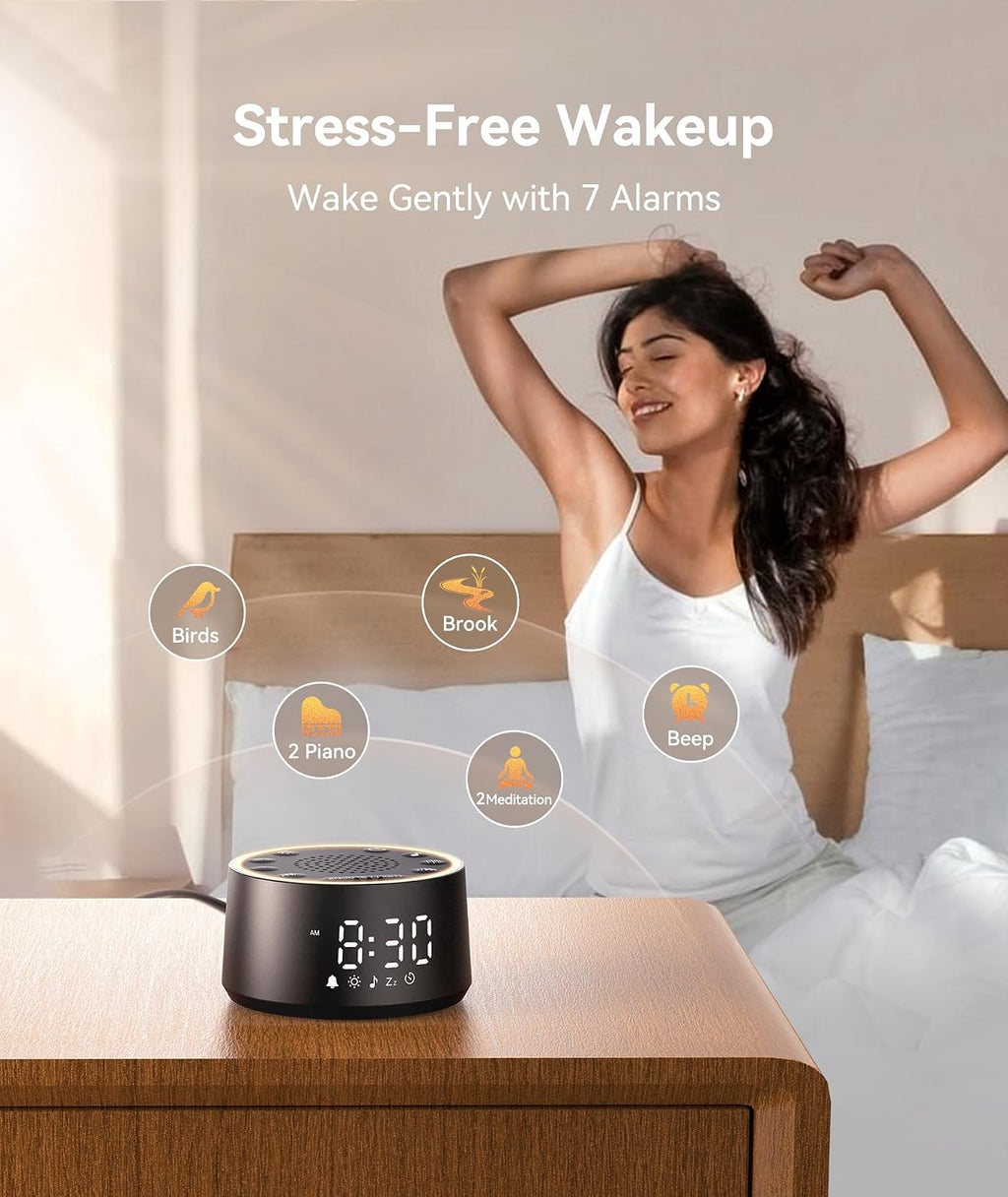 Dreamegg Sound Machine for Sleep - D1 Nova White Noise Sound Machine for Baby Adult with Alarm Clock, Soothing Sounds, Dimmable, White…