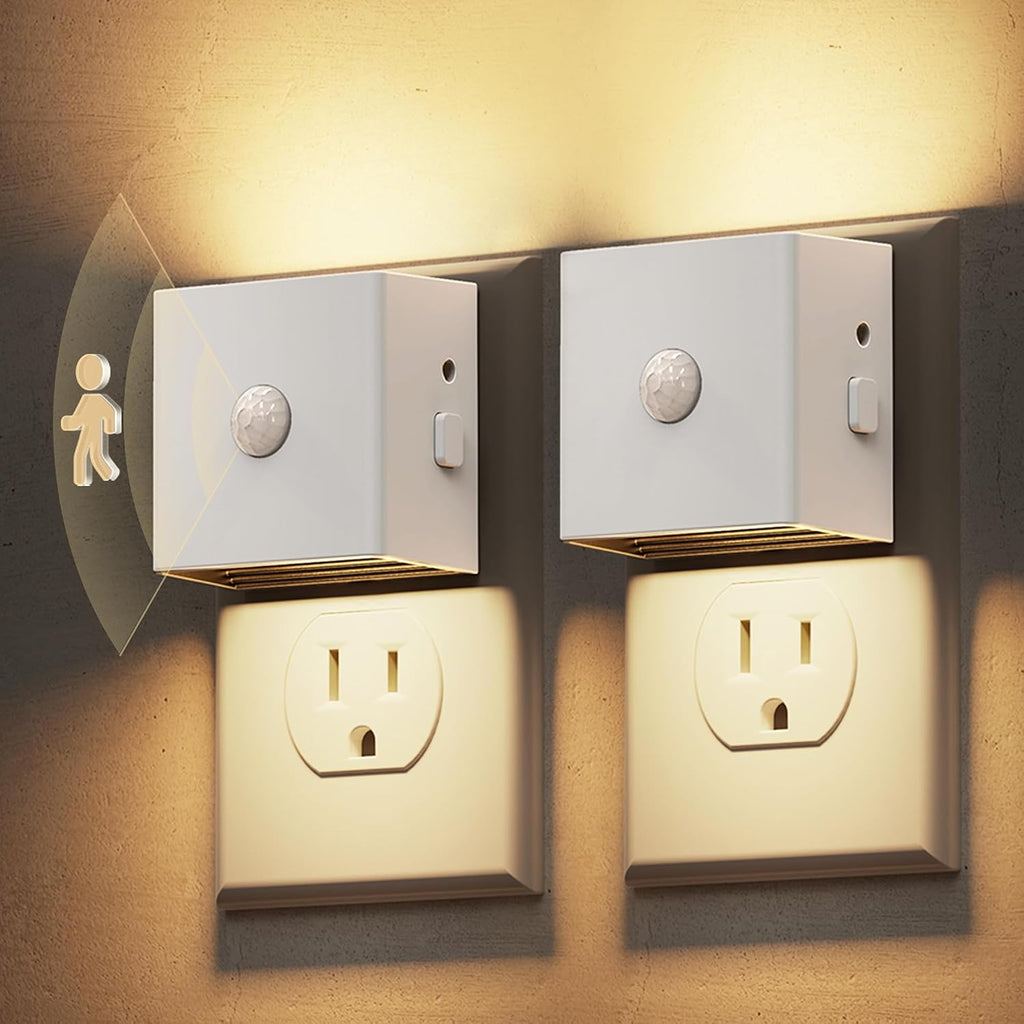 L LOHAS LED Night Light, Plug in Night Light with Motion Sensor and Dusk to Dawn Sensor,[2-Pack] Brightness Adjustable,3000K Soft White…