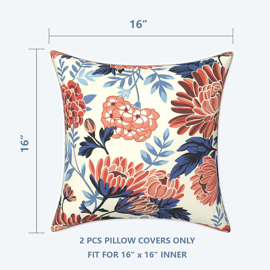 LVTXIII Outdoor Throw Pillow Covers 16x16 Waterproof Tropic Accent Pillow Cases Fluffy Outdoor Cushion Covers for Garden and Patio…
