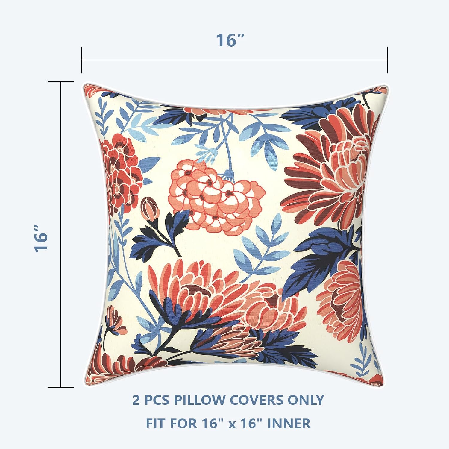 LVTXIII Outdoor Throw Pillow Covers 16x16 Waterproof Tropic Accent Pillow Cases Fluffy Outdoor Cushion Covers for Garden and Patio…