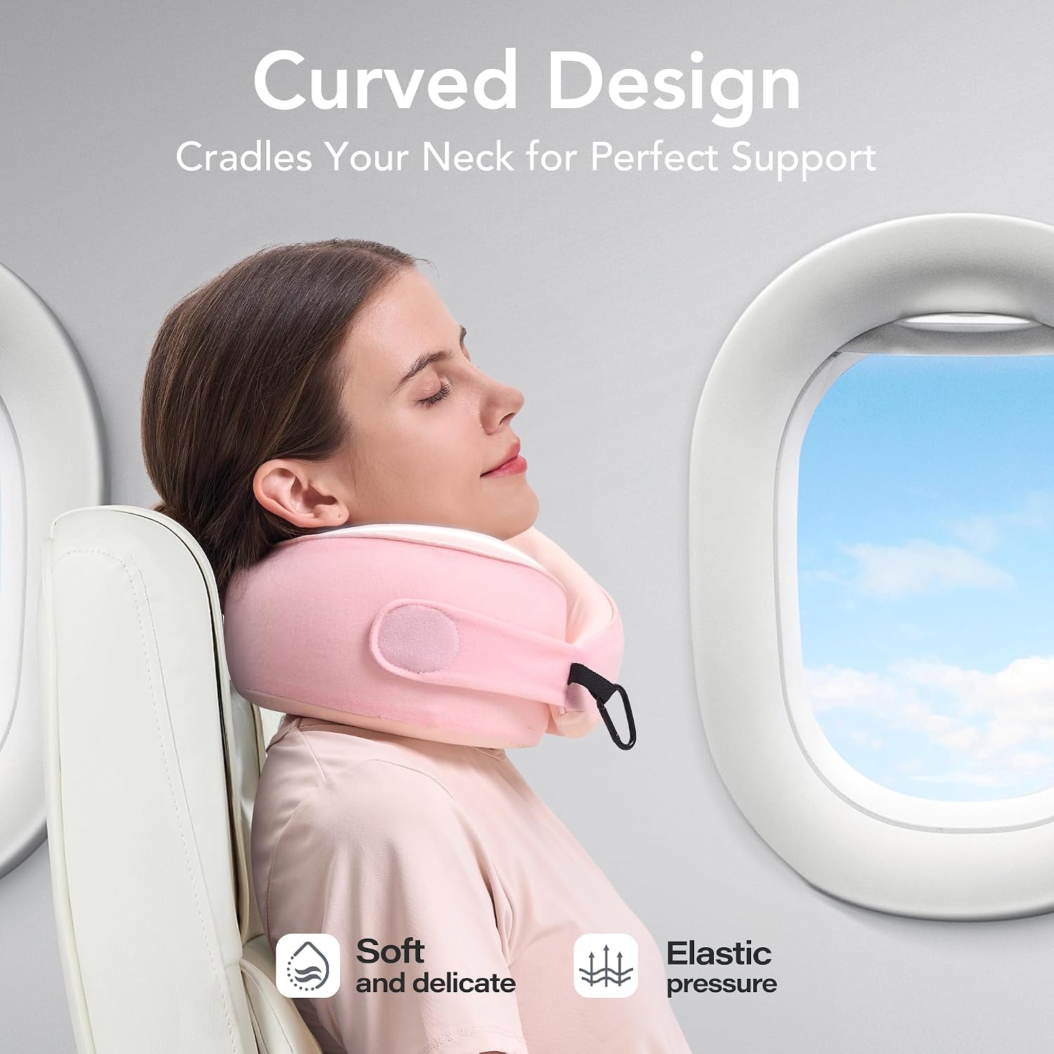KPNEOL Travel Pillow, 100% Pure Memory Foam Travel Neck Pillow Airplane Neck Support Ergonomic Design for Traveling Suitable for…
