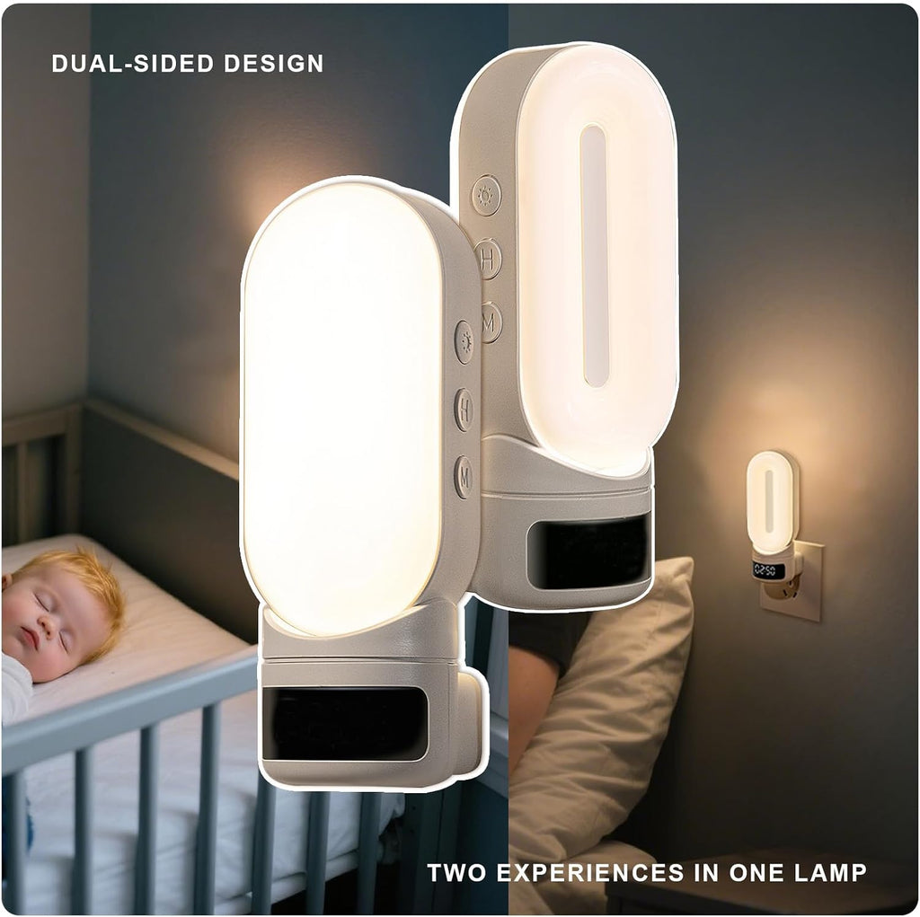 Night Lights Plug Into Wall LED Night Light with Digital Clock for Bedroom/Bathroom/Hallway, Remote Control, Plug-in Wall Mount…