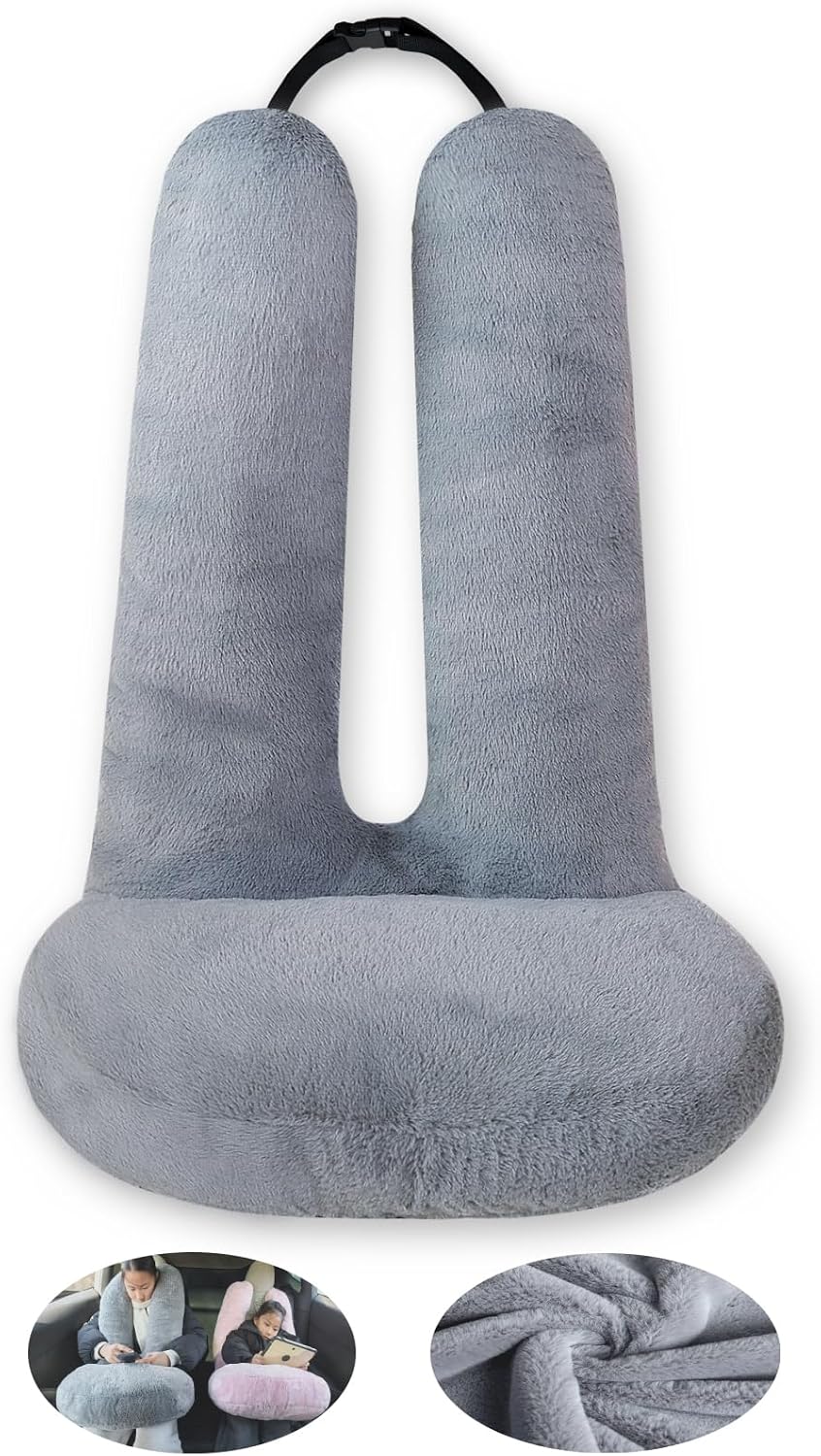 FHSGGP Travel Pillow Car Travel Sleep Support Pillow 2-in-1 Lap Pillow and Car Pillow with Neck and Body Support for Adults and Kids on…
