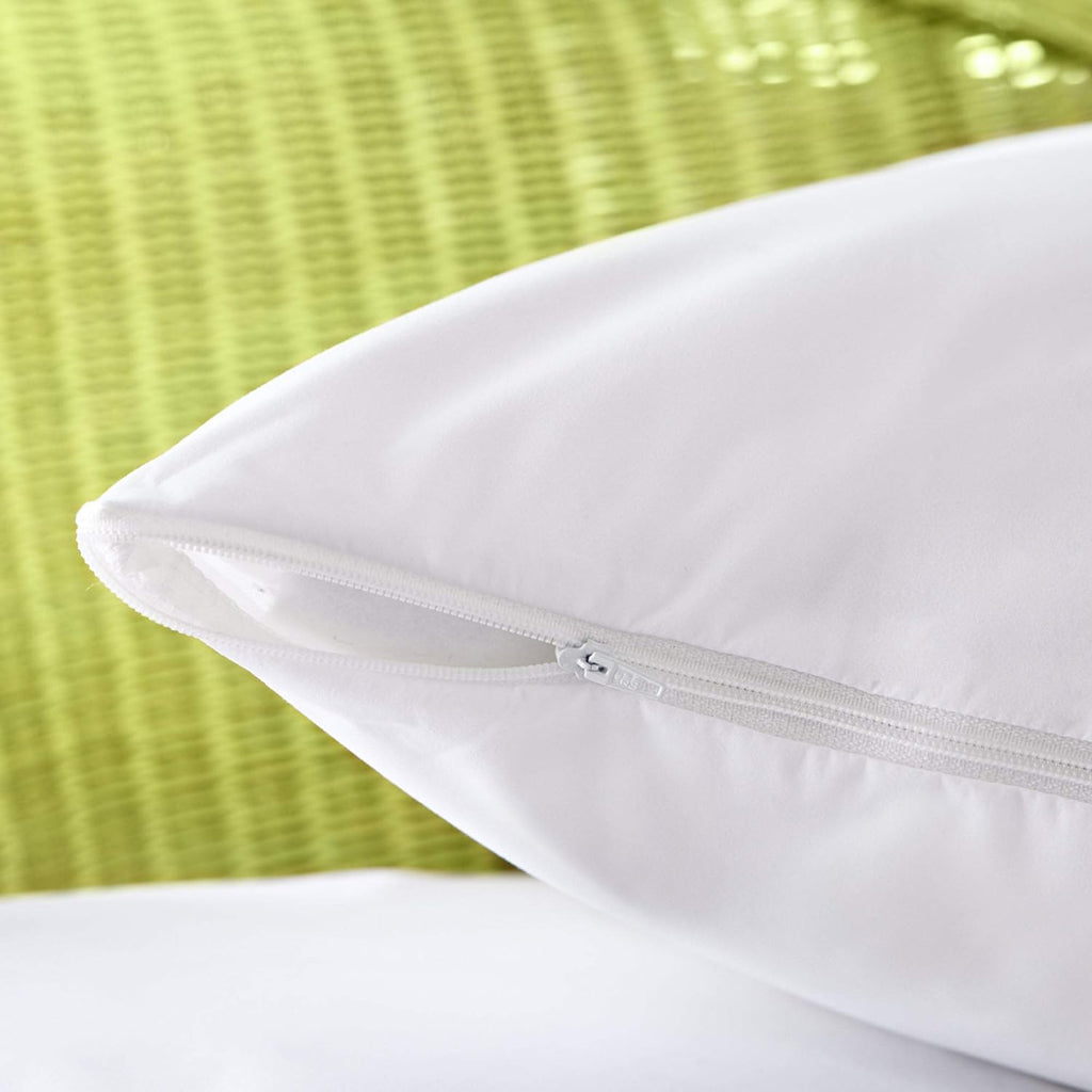 AllerEase 100% Breathable Cotton Pillow Protector for Sleeping, Queen 30" x 20" - 1 Pack of 2, White 1 Pack Cotton White