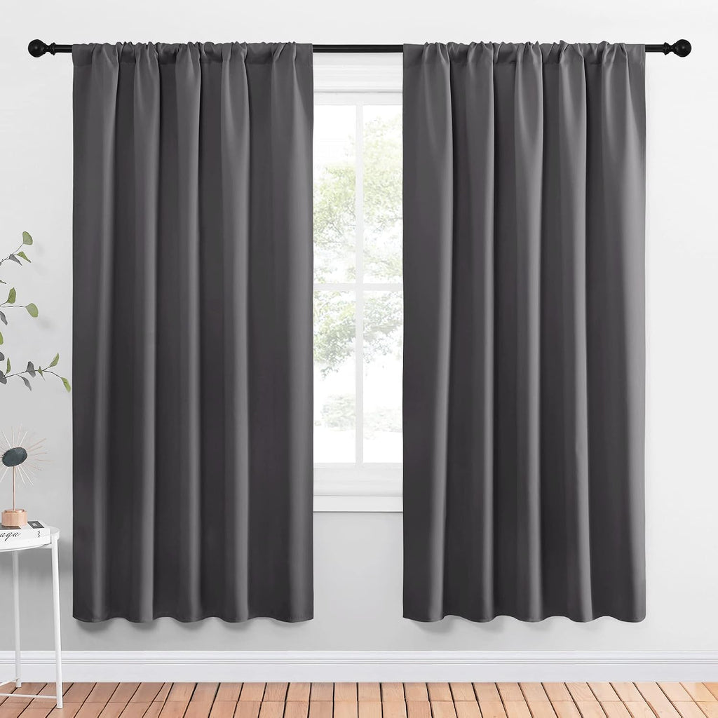 NICETOWN Blackout Curtain Panels for Window - Thermal Insulated Rod Pocket Blackout Drapes/Draperies for Dining Room (2 Panels, W52 x L72…