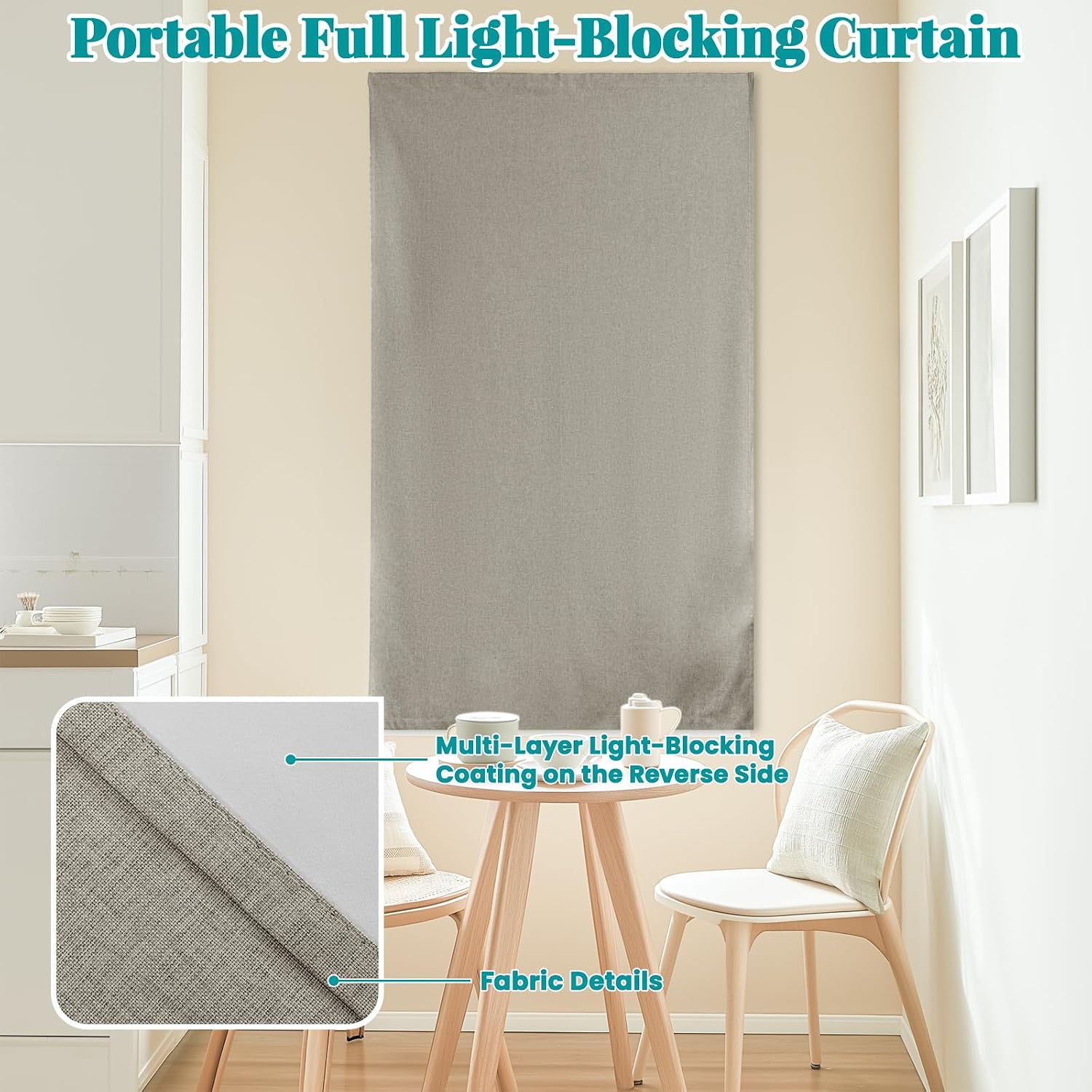 100% Blackout Magic Tape Stick On Curtains Window Shades Pull Down Blackout Window Cover No Drillng Self Adhesive Curtains No Rod Small…