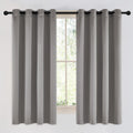 Nicetown Chrome Gray Bedroom Curtains 63 inch Length 2 Panels, Grommet Window Treatment Thermal Insulated Solid Faux Silk Room Darkening Dr…