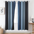 Estelartextiler Estelar Textiler Navy Blue and Black Ombre Blackout Curtains 72 Inch Length 2 Panels Set, Full Room Darkening Grommet Curta…