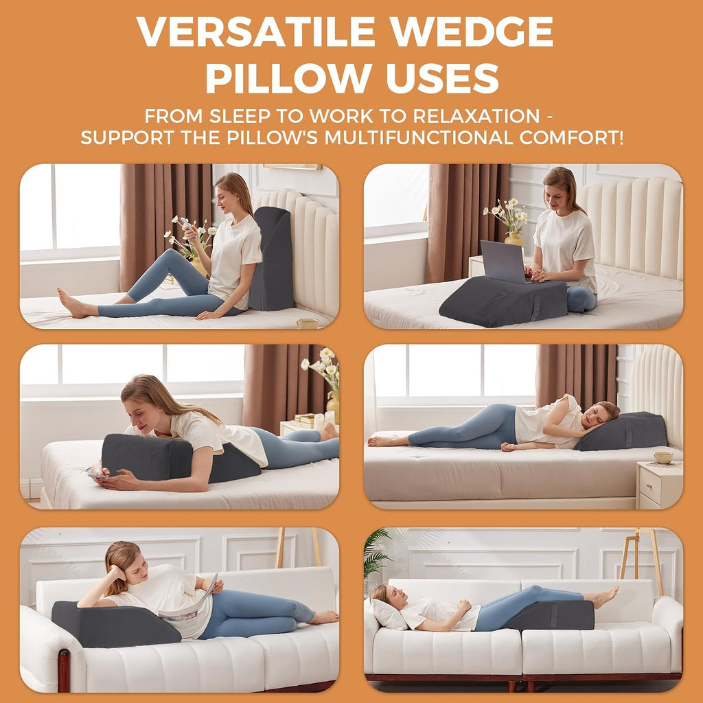 EnjoyaBetterLifeFromHere BIEEZZK Leg Pillow Elevation Blood Circulation, Leg Elevating Pillows for After Surgery, Sleeping, Memory Foam Wed…