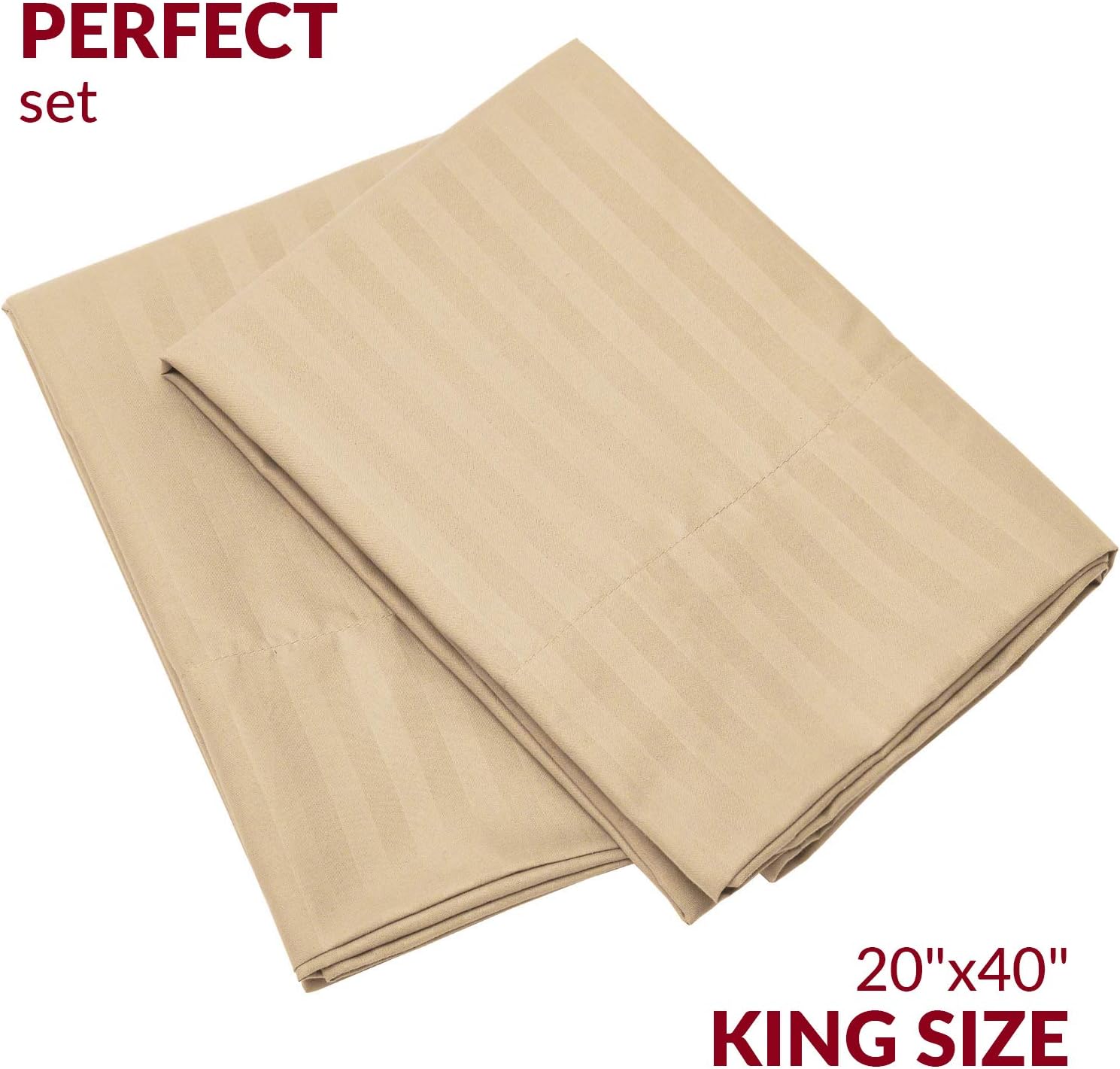 Mellanni Pillow Cases - Luxury, Extra Soft, Cooling Pillow Covers - 2 PC Iconic Collection Pillowcases - Envelope Closure (King 20" x 40",…