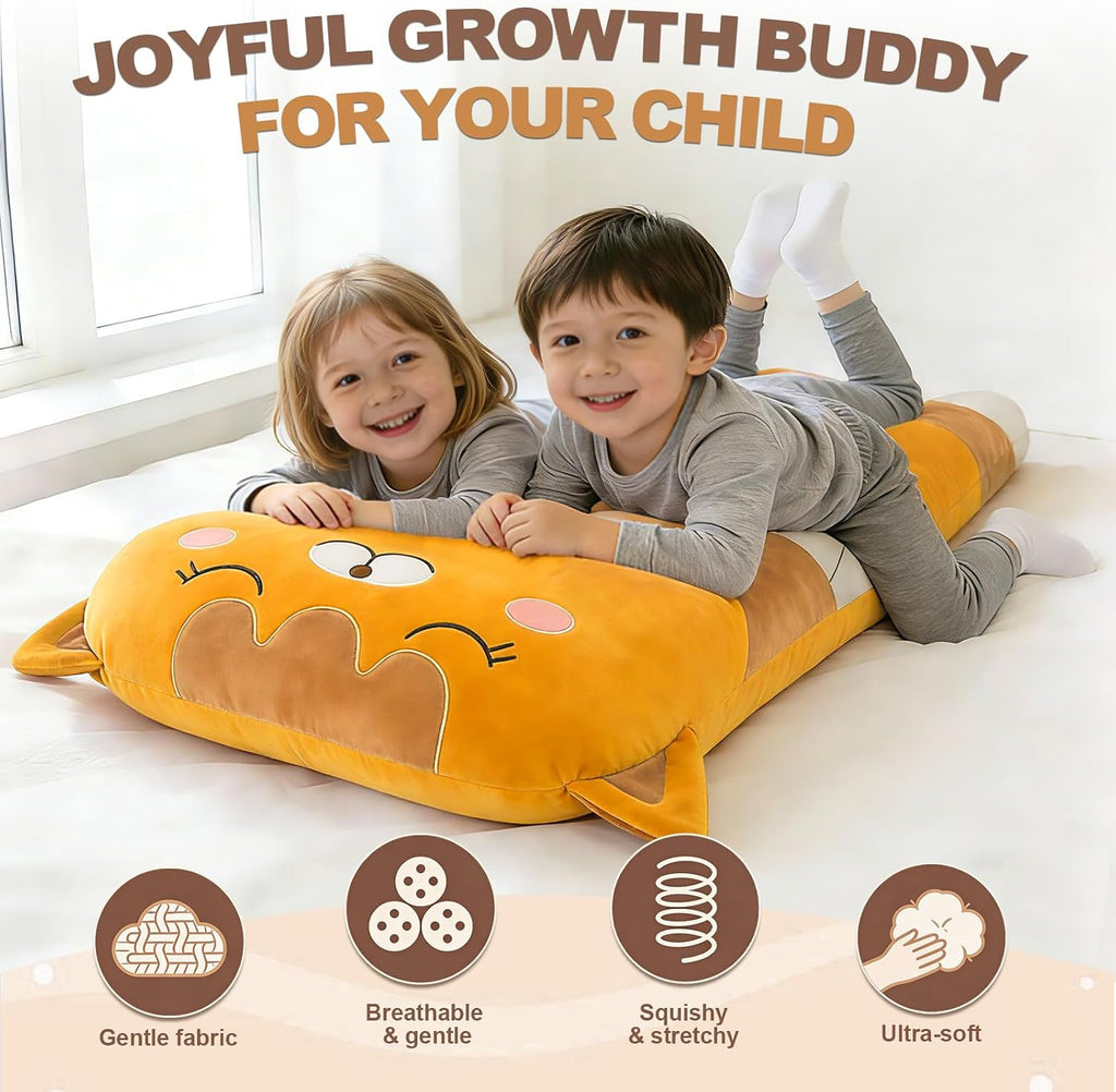47x23 inch U Shaped Long Plush Body Pillows for Kids, Stuffed Animal Cat Soft Large Pillow for Sleeping, Big Cute Plushies, Washable…
