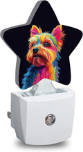 Colorful Dog Plug in Star Night Light, Night Light with Sensor for Kids Nursery Bedroom, Decorative Soft Glow Lamp for Hallway Bathroom…