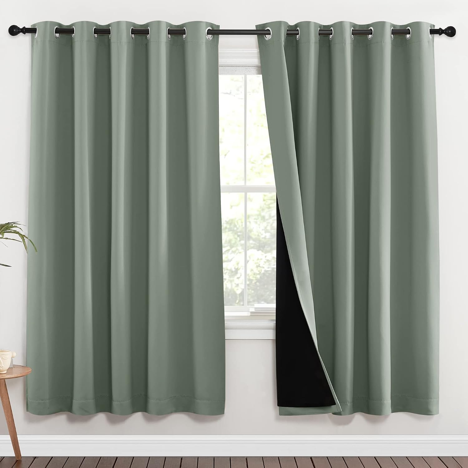 Nicetown 100% Blackout Window Curtain Panels, Full Light Blocking Drapes with Black Liner for Nursery, 72-inch Drop Thermal Insulated Drape…