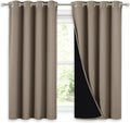 Nicetown 100% Blackout Curtains with Black Liners, Thermal Insulated Full Blackout 2-Layer Lined Drapes, Noise Cancellation Window Draperie…
