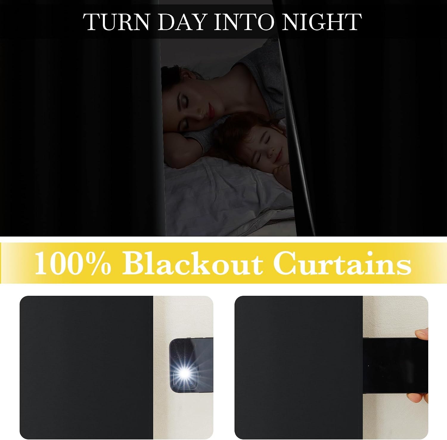 Nicetown Full Blackout Curtains 96 inch Long for Home Theater, Grommet Energy Saving Room Darkening Window Treatment Thermal Curtains Porta…