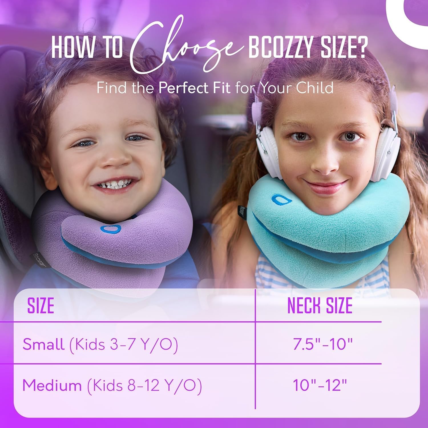 BCOZZY Kids Chin Supporting Travel Pillow for Ages 3–7- Patented Soft Neck Pillow for Head and Chin Support in Car Seat and Airplane.…