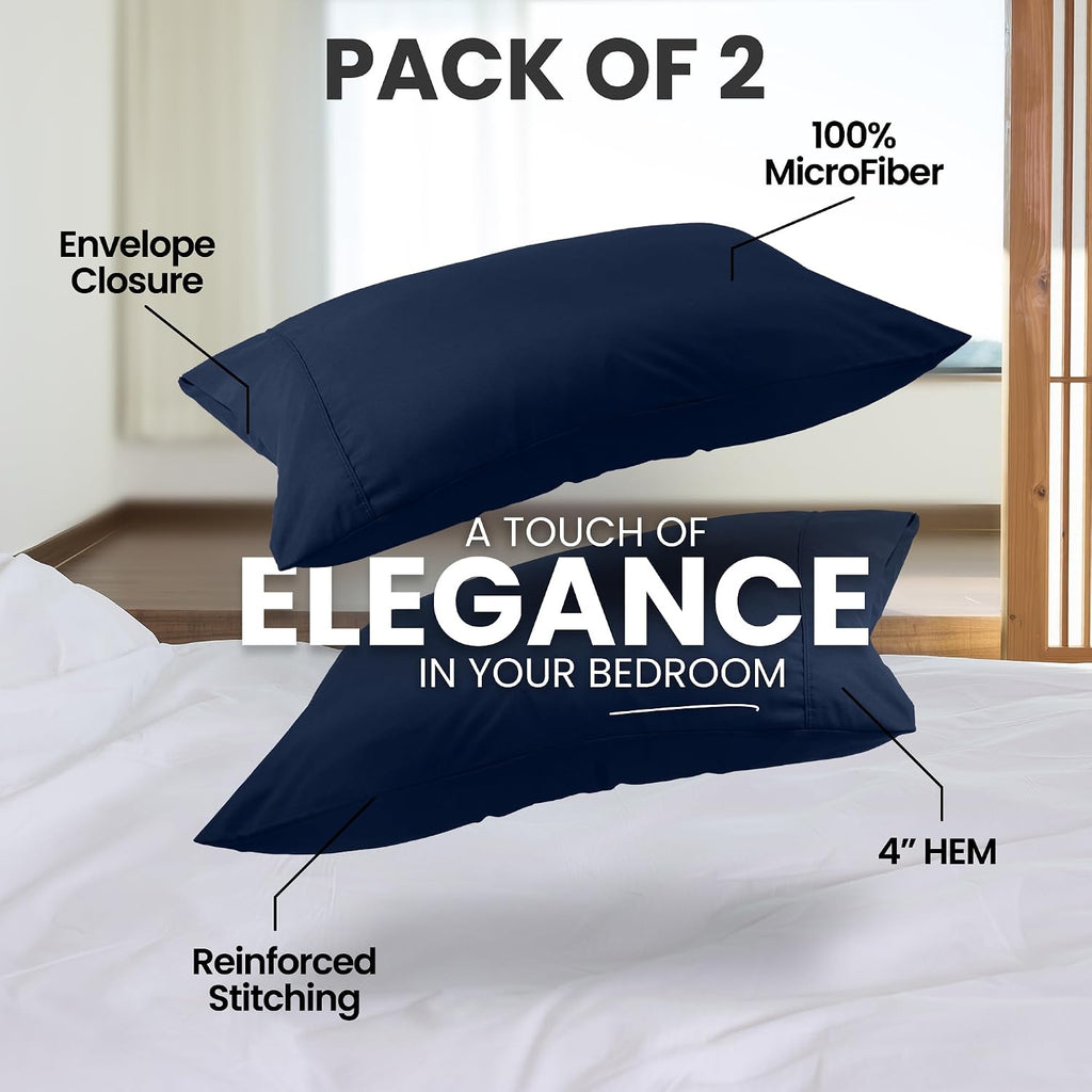 Utopiabedding Utopia Bedding Queen Pillow Cases - 2 Pack - Envelope Closure - Soft Brushed Microfiber Fabric - Shrinkage and Fade Resistant…
